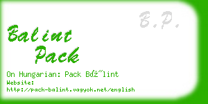 balint pack business card